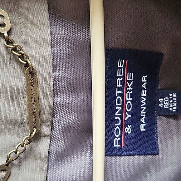 Roundtree and Yorke Rainwear Tan Men's Long Jacket 44 Reg - Picture 2 of 6